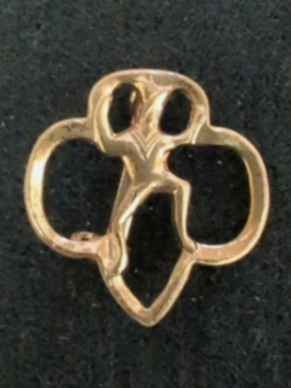 Vintage 1970s Brownie/Girl Scout 1" x 1" Goldtone Pin